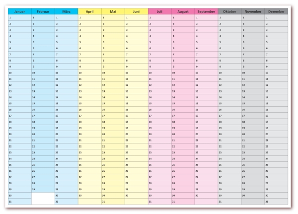 immerwährender Wandkalender nass abwischbar Jahresplaner Dauerkalender