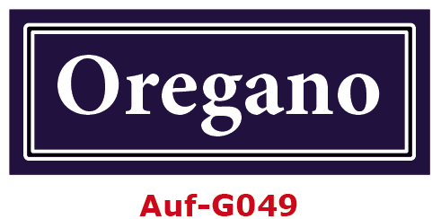 Oregano Etiketten 40 x 16 mm aus stabiler Vinylfolie, witterungsbeständig und wasserfest