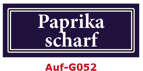 Paprika scharf Etiketten 40 x 16 mm aus stabiler Vinylfolie, witterungsbeständig und wasserfest