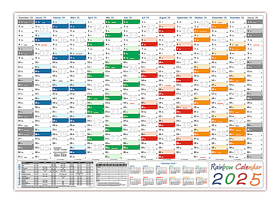 Rainbow Wandkalender DIN A1 2025