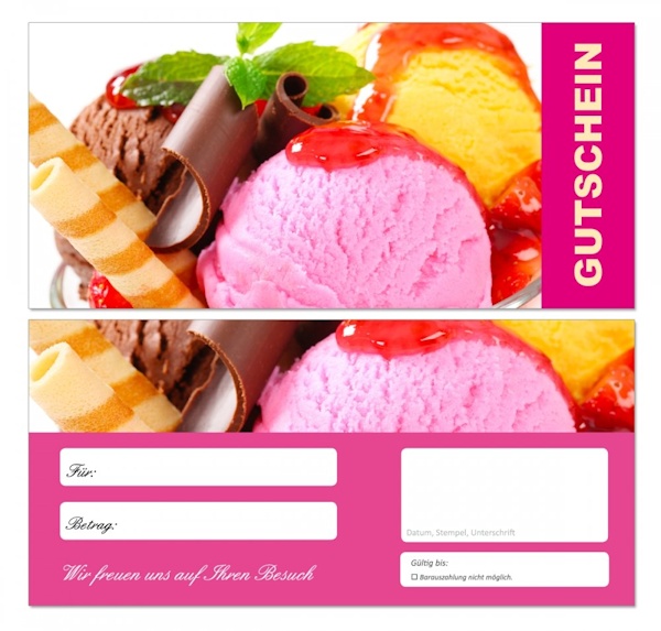 200 x TOP Premium Geschenkgutscheine (Eis681) Eiscafe 200 x TOP Premium Geschenkgutscheine (Eis681) Eiscafe