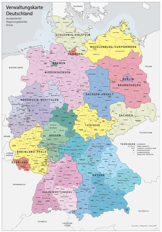 Deutschlandkarte Din A4 | Ungarn Karte